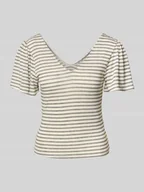 Koszulki i topy damskie - T-shirt o kroju regular fit z mieszanki wiskozy model ‘GINA’ - miniaturka - grafika 1