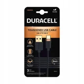 Kable USB - DURACELL 2M Czarny Nylonowy Kabel USB-A / USB-C - miniaturka - grafika 1
