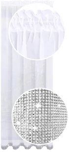 Firana gładka gotowa z cyrkoniami 250x200 długa firany na balkon diamenty - Firany - miniaturka - grafika 1