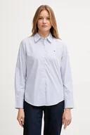 Koszule damskie - Tommy Hilfiger koszula damska kolor niebieski regular z kołnierzykiem klasycznym WW0WW47169 - miniaturka - grafika 1