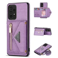 Etui i futerały do telefonów - Etui na telefon N.BEKUS kompatybilne z Samsung Galaxy A52 4G / 5G / A52s 5G, skóra PU + uchwyt na karty TPU Pokrowiec na podpórkę z paskiem Fioletowy - miniaturka - grafika 1