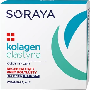 Soraya Kolagen+Elastyna Krem półtłusty  ochronny 50ml - Żele pod prysznic dla mężczyzn - miniaturka - grafika 1