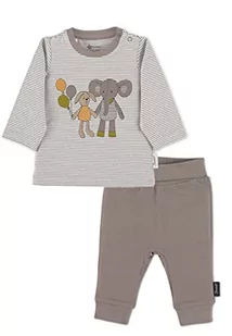 Sterntaler Unisex Baby Set koszulka z długim rękawem i spodnie słoń Eddy piżama dla małych dzieci, szara, normalna, szary, 62 - Piżamy chłopięce - miniaturka - grafika 1