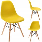 Krzesła - Jumi, Krzesło skandynawskie, Kuchenne, Żółte - miniaturka - grafika 1