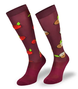 Podkolanówki jeździeckie COMODO SJP, jabłka bordo, 31/34 - Skarpetki damskie - miniaturka - grafika 1