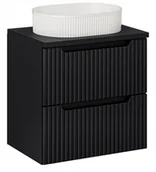 Szafki łazienkowe - CZARNA szafka łazienkowa NOVA BLACK z umywalką i blatem 60 cm z szufladami - miniaturka - grafika 1