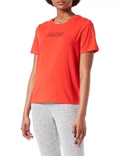 Koszulki i topy damskie - Calvin Klein Damski top od piżamy z okrągłym dekoltem S/S, Toskańska Terra Cotta, S - grafika 1