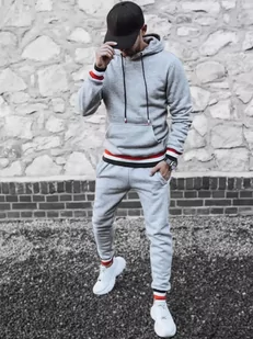 Dres męski jasnoszary Dstreet AX0663-XL - Dresy męskie - miniaturka - grafika 1