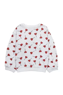 Bluzy dla dziewczynek - Biała bluza dziewczęca z czerwonymi sercami - grafika 1