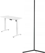 Biurka gamingowe - Biurko Mozos Biurko Mozos ED PRO WH Białe 120 cmx60 cm + Lampa podłogowa narożna LC-RGB LED czarna - miniaturka - grafika 1