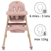 Krzesełko do karmienia KARIMI Pink różowe kidwell - Krzesełka do karmienia - miniaturka - grafika 1