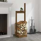 Akcesoria kominkowe - vidaXL Stojak na drewno, brązowy, 33,5x30x110 cm, drewno sosnowe - miniaturka - grafika 1