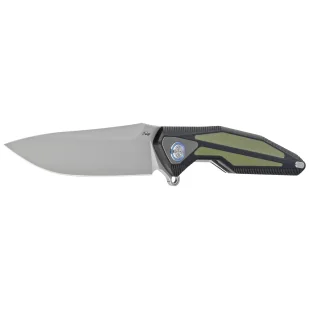 Nóż składany RikeKnife Tulay Integral Black G10 / OD Green G10 Inlay, Satin 154CM (TULAY-BOG) - Noże - miniaturka - grafika 2