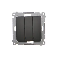 Wyłączniki światła i elektryczne - Łącznik potrójny Kontakt-Simon 54 DW31.01/49 moduł 10AX, 250V~, szybkozłącza czarny - miniaturka - grafika 1