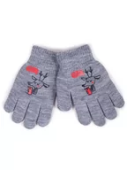 Rękawiczki dla dzieci - Rękawiczki chłopięce pięciopalczaste szare HEY! 14 cm - miniaturka - grafika 1