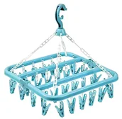 Suszarki na ubrania - ZAWIESZANA SUSZARKA NA BIELIZNĘ Skarpetki 32 Klipsy 32,5x32,5cm niebieska AG542C - miniaturka - grafika 1