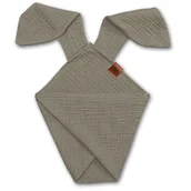 Chusty do noszenia dzieci - Pieluszka Dou Dou Bunny Z Organicznej Bio Bawełny Gots Cozy Muslin With Ears 2In1 Dark Oak Hi Little One - miniaturka - grafika 1
