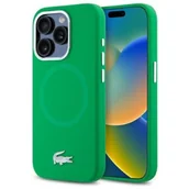 Etui i futerały do telefonów - Etui LACOSTE Silicone Croco Logo MagSafe do Apple iPhone 15 Pro Max Zielony - miniaturka - grafika 1