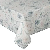 Obrusy i serwetki - Obrus 145x240 Ines beżowy niebieski z nadrukiem kwiatów - miniaturka - grafika 1