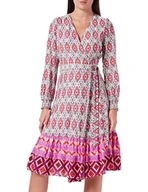 Sukienki - IZIA Damska sukienka kopertowa, fioletowa, wielokolorowa, L, Fioletowy Wielokolorowy, L - miniaturka - grafika 1