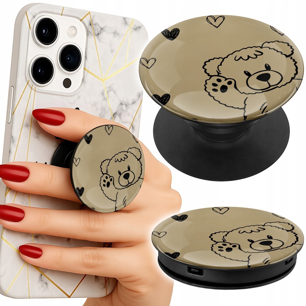 Uchwyt do telefonu Popsocket na palce/stojak MISIE WZORY DLA NAJMŁODSZYCH