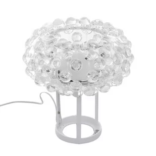 Italux Biurkowa LAMPKA stojąca LORNA MTE2021/1 stołowa LAMPA gabinetowa z kryształkami crystal biała przezroczysta - Lampy stojące - miniaturka - grafika 1