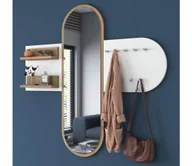 Lustra - Lustro ścienne RANI 125x120 cm białe/brązowe - miniaturka - grafika 1