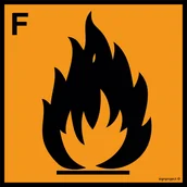 Systemy ekspozycyjne i znaki informacyjne - LA011 SUBSTANCJA WYSOCE ŁATWOPALNA, FN - FOLIA SAMOPRZYLEPNA; (200X200MM) - miniaturka - grafika 1