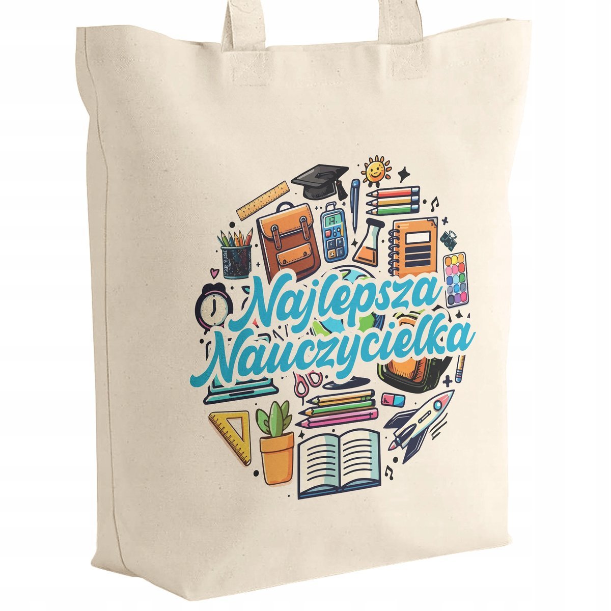 Torba bawełniana z dnem Dzień Nauczyciela Najlepsza Nauczycielka Prezent