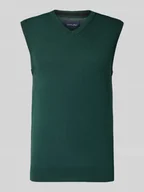 Kamizelki męskie - Bluzka z dzianiny z wełny lana z dekoltem w serek - miniaturka - grafika 1