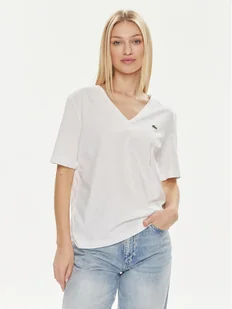 Lacoste T-Shirt TF7300 Biały Regular Fit - Koszulki i topy damskie - miniaturka - grafika 1