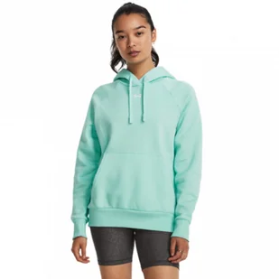 Damska bluza dresowa nierozpinana z kapturem Under Armour UA Rival Fleece Hoodie - miętowa - UNDER ARMOUR - Bluzy sportowe damskie - miniaturka - grafika 1