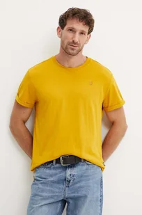 G-Star Raw t-shirt bawełniany męski kolor żółty gładki - Koszulki męskie - miniaturka - grafika 1