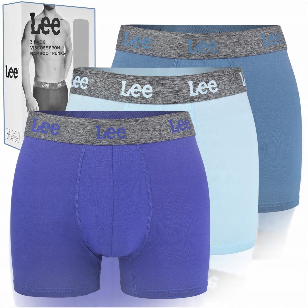 LEE Bokserki Męskie 32131 Wiskoza 3 Sztuki Rozmiar M