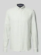 Koszule męskie - Koszula casualowa o kroju regular fit z fakturowanej bawełny z kołnierzykiem typu button down - miniaturka - grafika 1