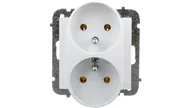 Gniazdka elektryczne - Elektro-Plast Gniazdko podwójne Sentia z uziemieniem białe - miniaturka - grafika 1