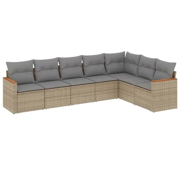 Zestaw mebli ogrodowych z rattanu PE, beżowy, wymiary: 62x62x69 cm, 55x62x
