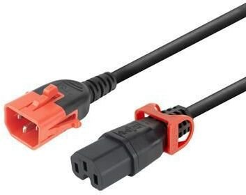 Kabel zasilający MicroConnect Powercord C14 IEC Lock+ Dual MC-DUALC14C15-2M