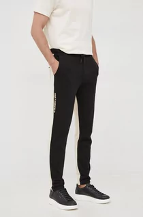 Spodnie męskie - LAGERFELD Karl Karl spodnie dresowe męskie kolor czarny wzorzyste - grafika 1
