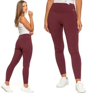Legginsy - Moraj legginsy damskie z wysoką talią Fitness legginsy sportowe Elasthan 3800-001, bordowy, M - miniaturka - grafika 1