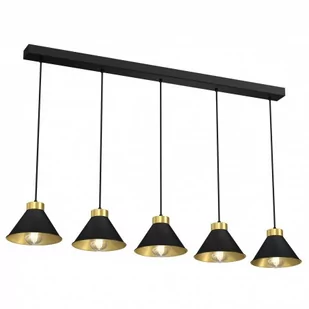 Luminex Demet 629 lampa wisząca zwis 5x60W E27 czarna/złota - Lampy sufitowe - miniaturka - grafika 1