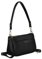 Torebki damskie - Torebka damska na ramię modna listonoszka crossbody z uchwytem skóra ekologiczna Peterson, czarny - miniaturka - grafika 1