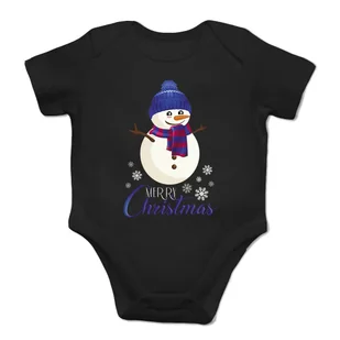 Merry Christmas - bałwanek – świąteczne body dziecięce z nadrukiem 9 miesięcy - Body dla niemowląt - miniaturka - grafika 1