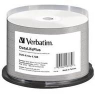 Verbatim DVD-R 4.7 GB x16 50szt WIDE THERMAL PRINTABLE SILVER - Nośniki danych - miniaturka - grafika 1
