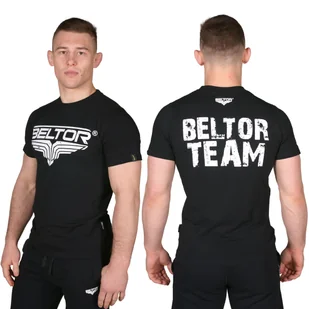 Beltor Koszulka Męska Beltor Team T-shirt Sportowy Bawełna Czarny XXL - Koszulki męskie - miniaturka - grafika 1