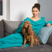 Szlafroki damskie - Koc Z Rękawami Szlafrok Polar 145x205cm +kieszonka - miniaturka - grafika 1