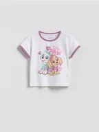 Bluzki dla niemowląt - Reserved - Bawełniany t-shirt Psi Patrol - złamana biel - miniaturka - grafika 1