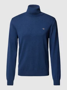 Swetry męskie - Golf z wyhaftowanym logo z mieszanki bawełny i wełny - grafika 1
