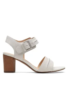 Clarks Skórzane sandały w kolorze białym - Sandały damskie - miniaturka - grafika 1