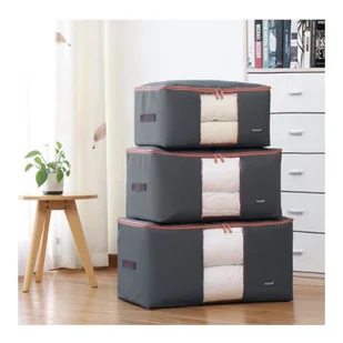 POKROWIEC Kufer NA POŚCIEL UBRANIA ORGANIZER TORBA grafitowa XL 60x40x30cm OR106GRAF - Wyposażenie pokoiku dziecięcego - miniaturka - grafika 8